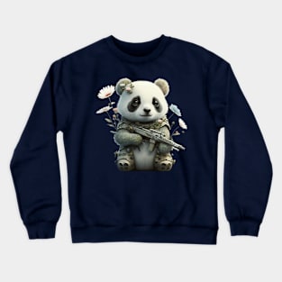 The brave sweet panda soldier in military style Crewneck Sweatshirt